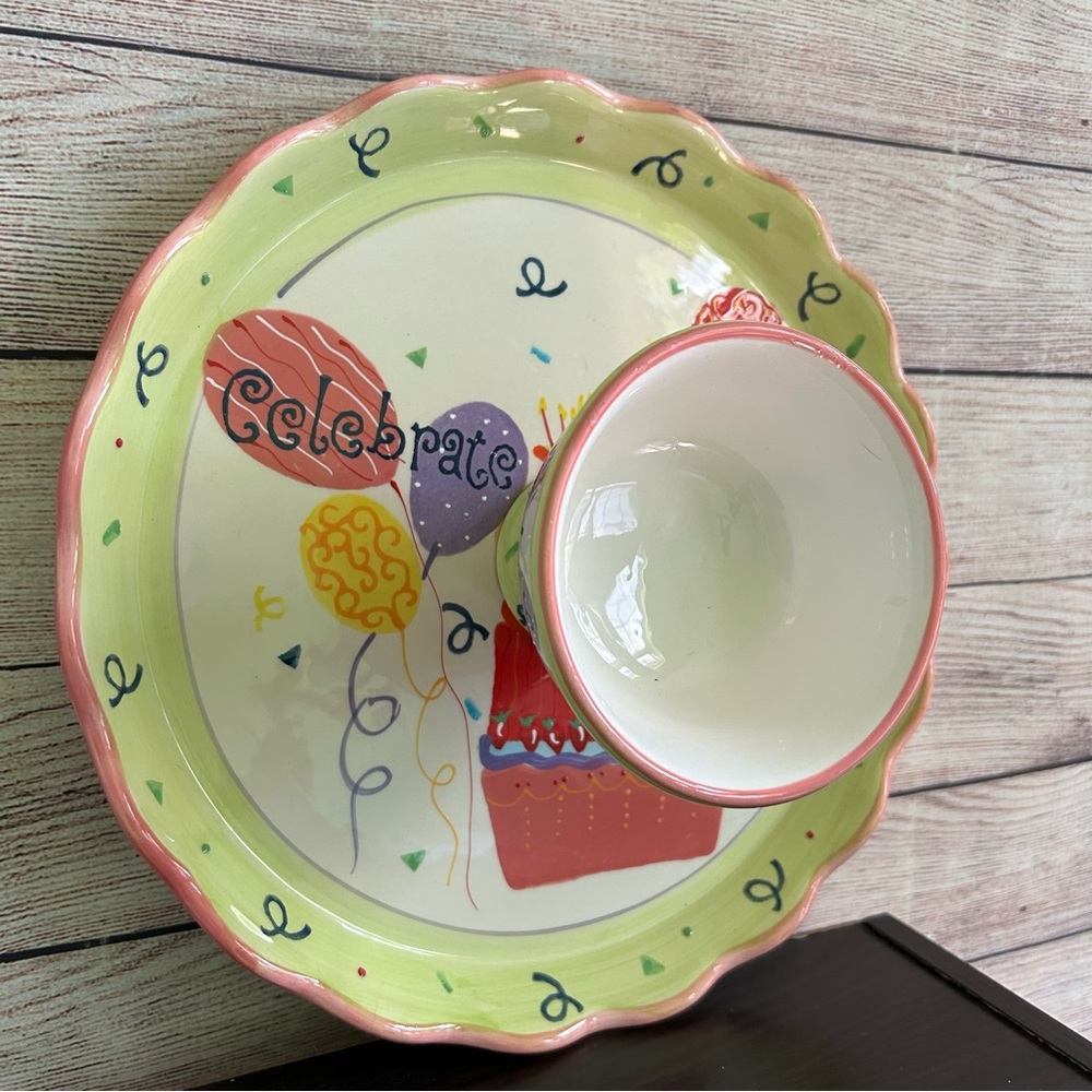 Vintage Reversible Cake Stand/ Chip & Dip Holder